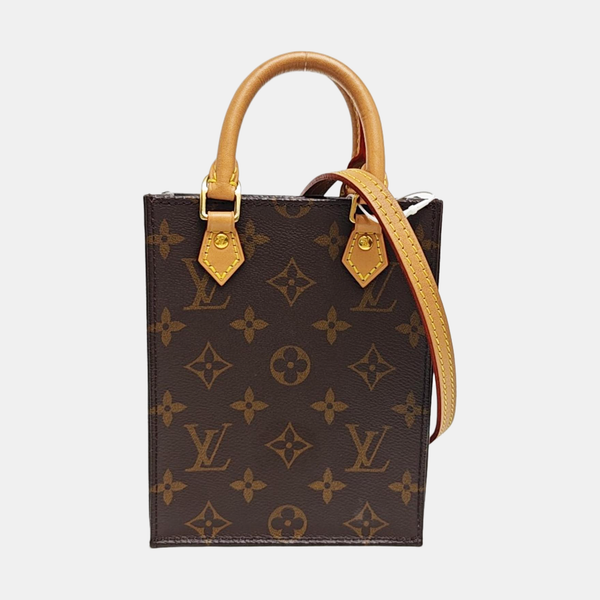 SAC PLAT Mini Monogram Coated Canvas Brown