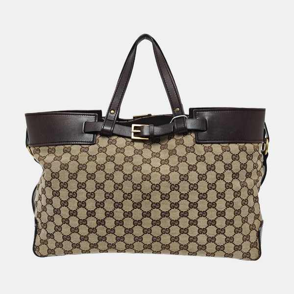 Monogram Canvas Tote Bag Brown