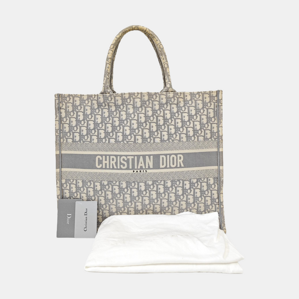 Book Tote Large Oblique Canvas Gray