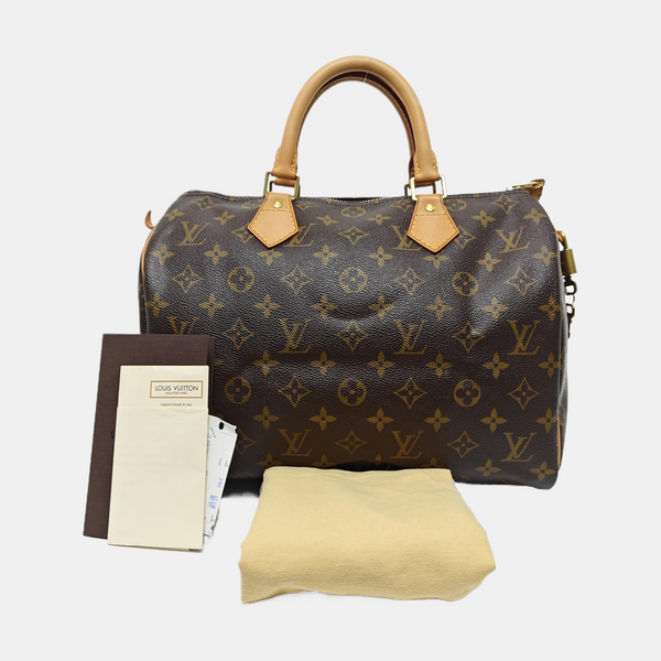 SPEEDY 30 Monogram Coated Canvas Brown