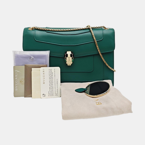 SERPENTI FOREVER Medium Calfskin Green