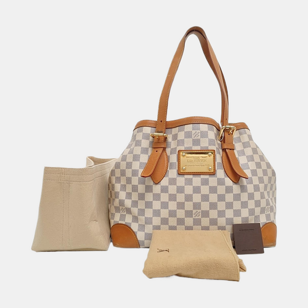 HAMPSTEAD MM Damier Azur Coated Canvas White