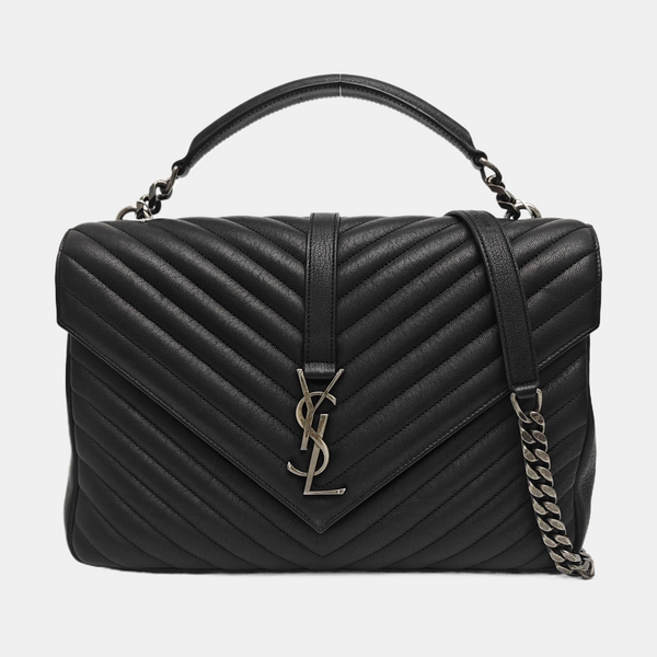 Quilted Calfskin Shoulder Bag Black