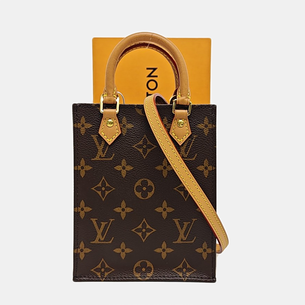 SAC PLAT Mini Monogram Coated Canvas Brown