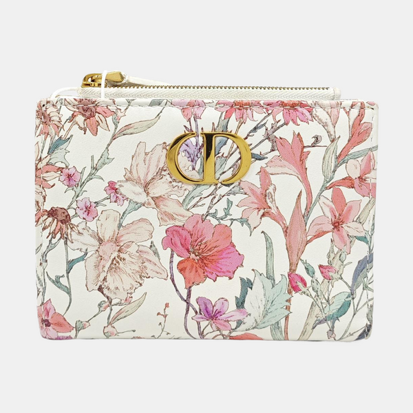 Lady Dior Super Mini Calfskin White Wallet