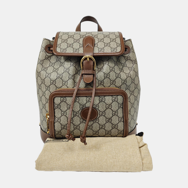 Monogram Coated Canvas Backpack Black