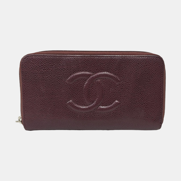 Grained Calfskin Wallet Red
