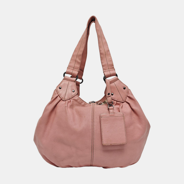 Leather Shoulder Bag Pink