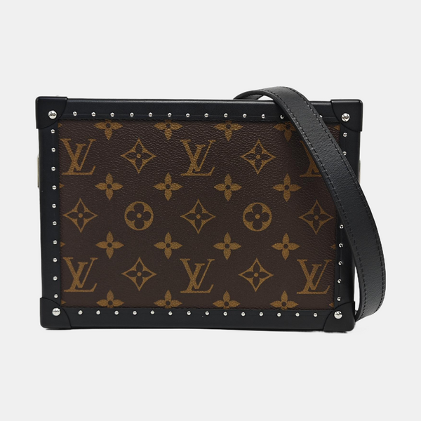 CLUTCH BOX Monogram Coated Canvas Brown