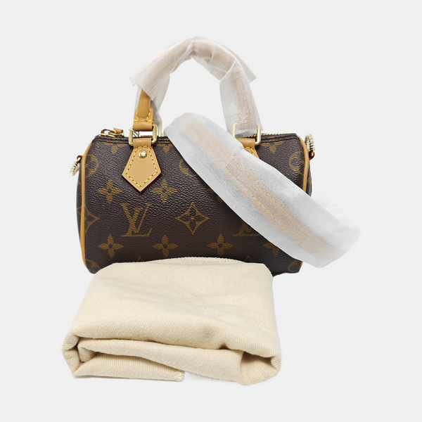 SPEEDY Nano Monogram Coated Canvas Brown