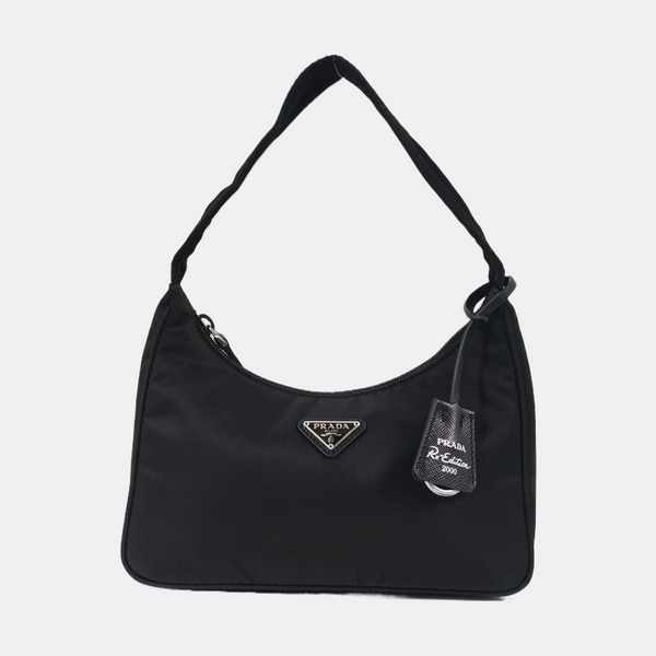 Authenticated pre-owned Re-Edition2000 Mini Nylon Black - Top Handle Bag at Looply