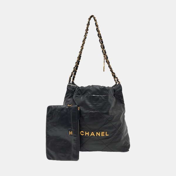 CHANEL 22 Small Quilted Calfskin Black