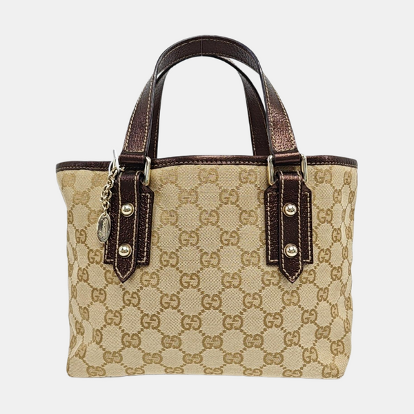 Monogram Canvas Tote Bag Beige
