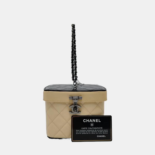 Quilted Patent Leather Beige
