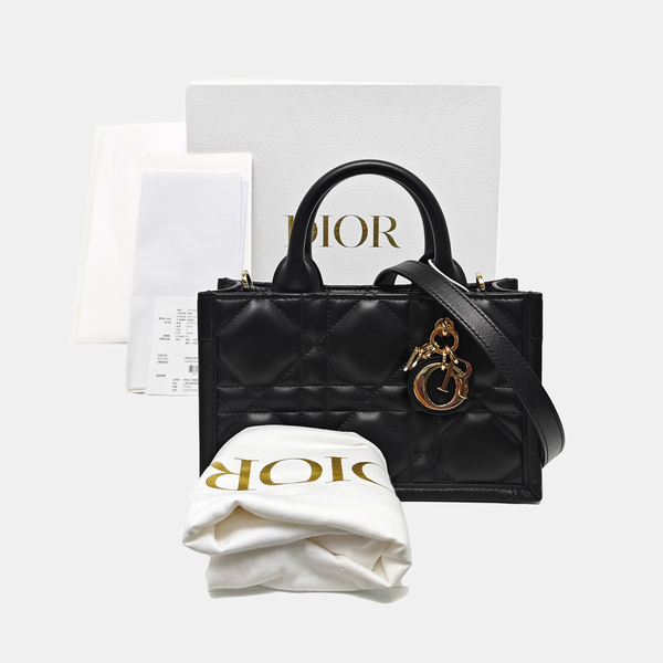 Lady D-Joy Mini Cannage Calfskin Black