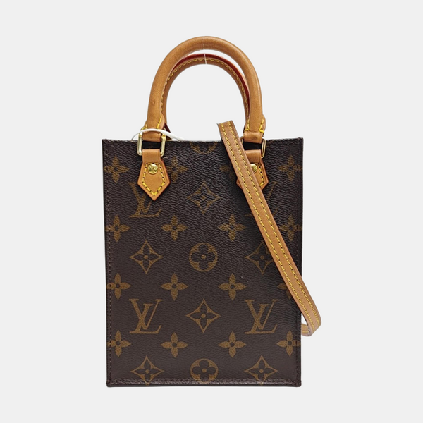 SAC PLAT Mini Monogram Coated Canvas Brown