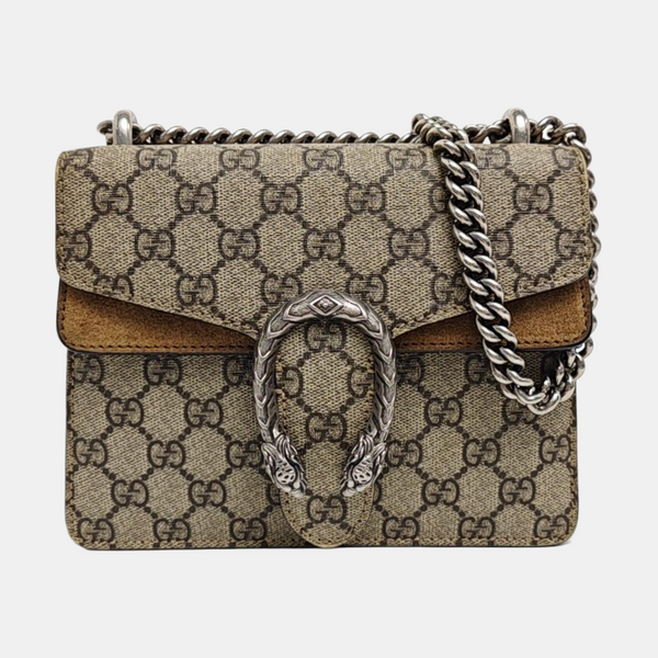 Dionysus Mini Monogram Coated Canvas Beige