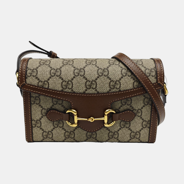 Horsebit 1955 Mini Monogram Coated Canvas Beige