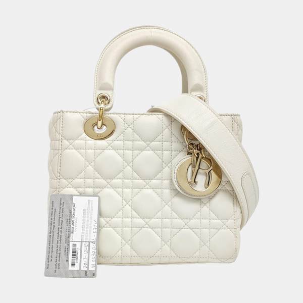 Lady Dior Cannage Lambskin White