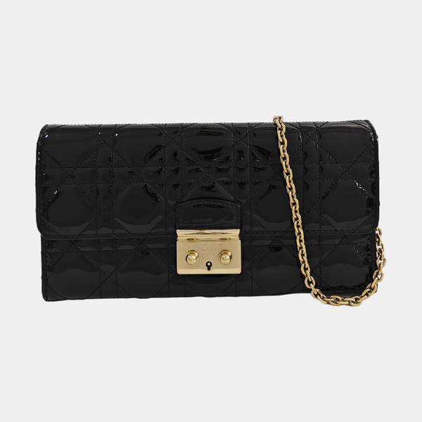 Miss Dior Cannage Patent Leather Black