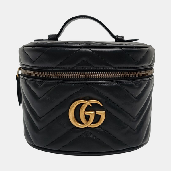 Authenticated pre-owned GG Marmont Mini Quilted Calfskin Black - Backpack at Looply