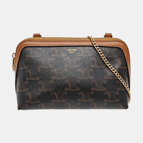 TRIOMPHE CANVAS Mini Coated Canvas Brown