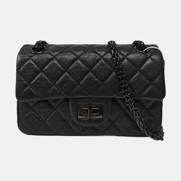 2.55 224 (mini) Quilted Calfskin Black