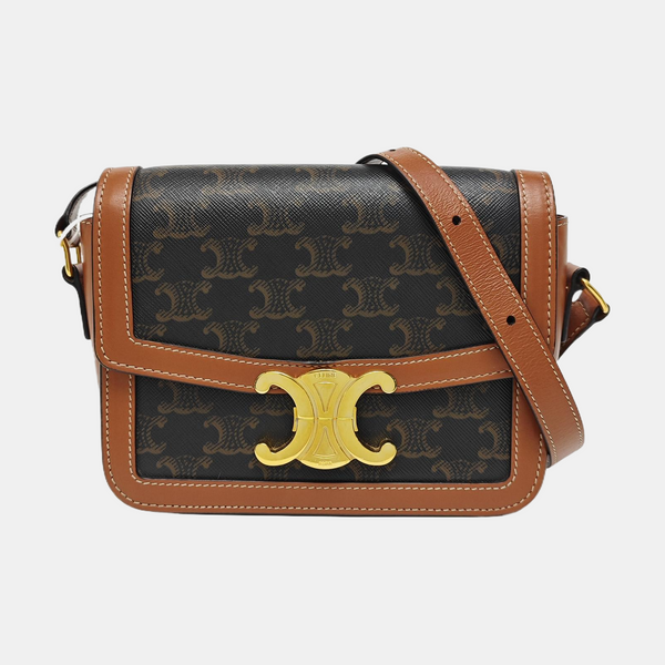 TRIOMPHE Small Coated Canvas Brown