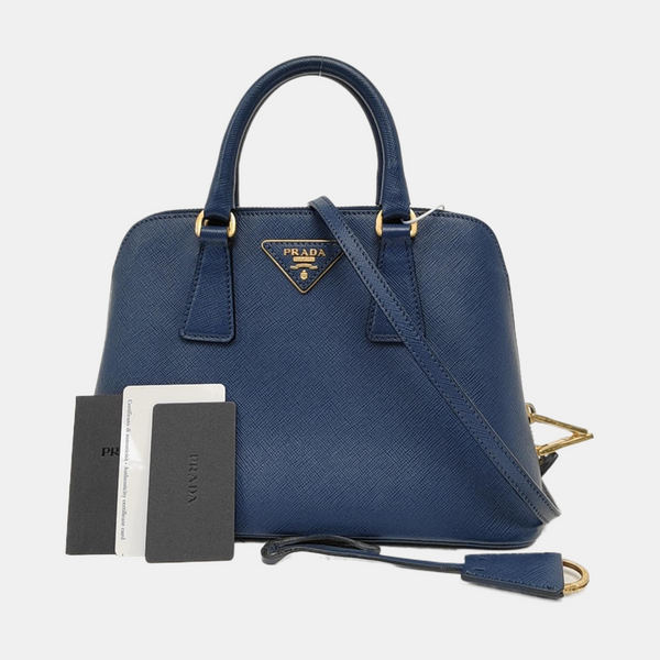 Authenticated pre-owned Promenade Saffiano Calfskin Blue - Tote Bag at Looply