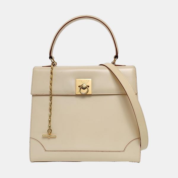 Calfskin Shoulder Bag Beige