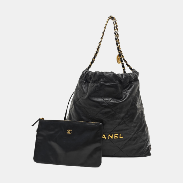 CHANEL 22 Small Quilted Calfskin Black