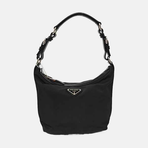 Nylon Top Handle Bag Black