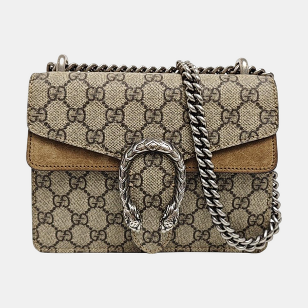 Dionysus Mini Monogram Coated Canvas Beige