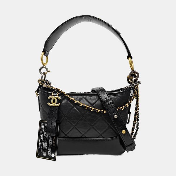 GABRIELLE Small Quilted Calfskin Black