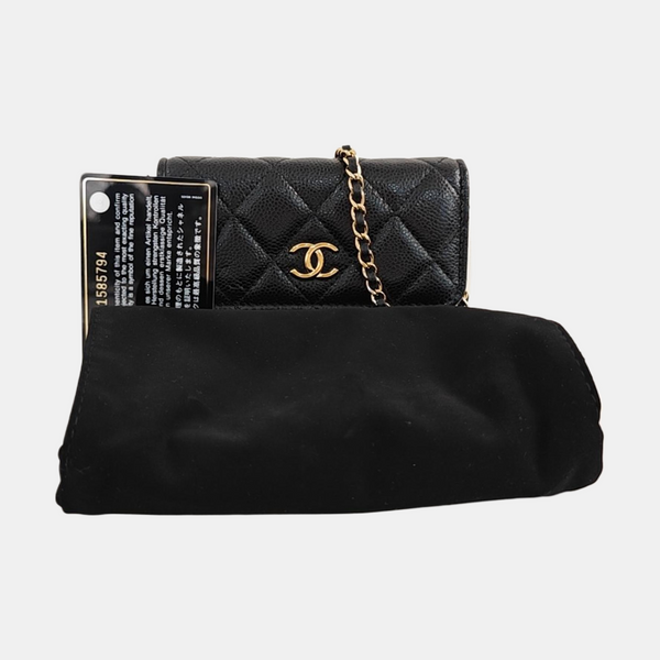 WOC Quilted Grained Calfskin Black