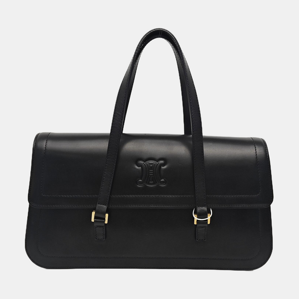 Calfskin Top Handle Bag Black