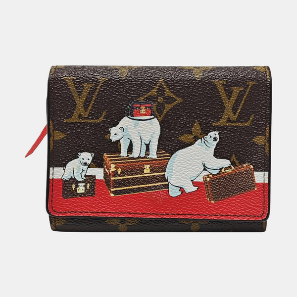 SARAH Monogram Coated Canvas Brown Wallet