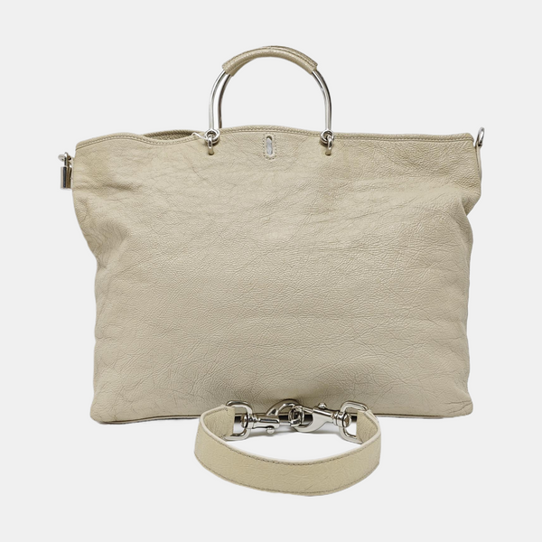Calfskin Shoulder Bag Gray