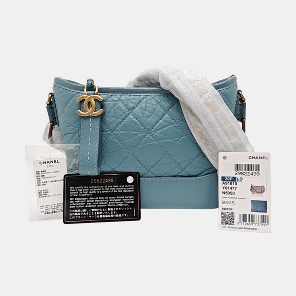 GABRIELLE Small Quilted Vintage Calf Blue