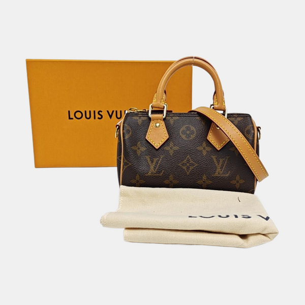 SPEEDY Nano Monogram Coated Canvas Brown