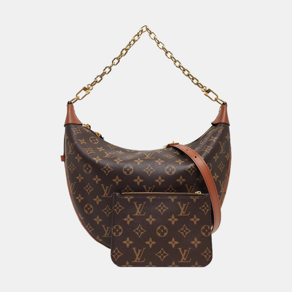 LOOP HOBO Monogram Coated Canvas Brown