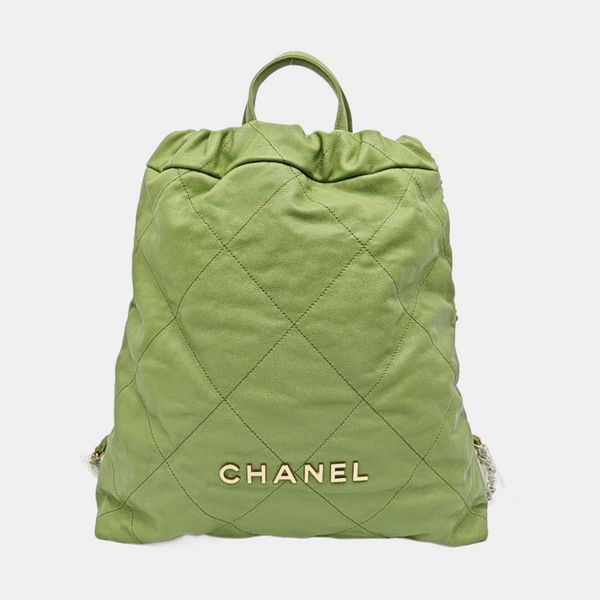 CHANEL 22 Small Quilted Calfskin Green