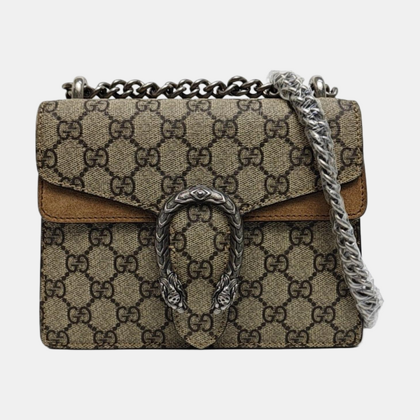Dionysus Mini Monogram Coated Canvas Beige