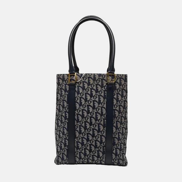 Oblique Canvas Tote Bag Blue