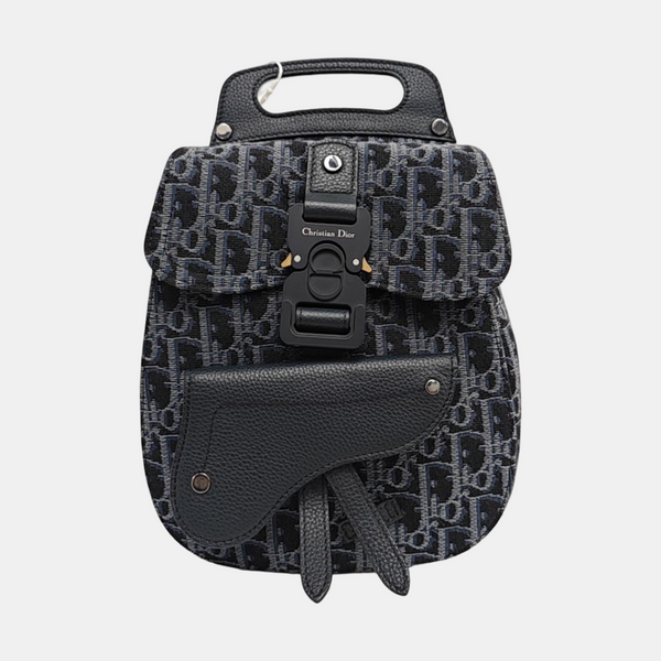 Authenticated pre-owned Saddle Mini Monogram Canvas Blue - Backpack at Looply