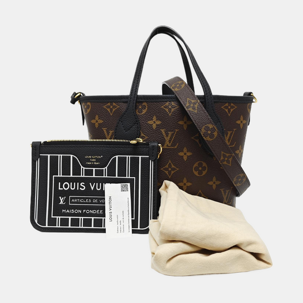 NEVERFULL INSIDE OUT BB Monogram Coated Canvas Black
