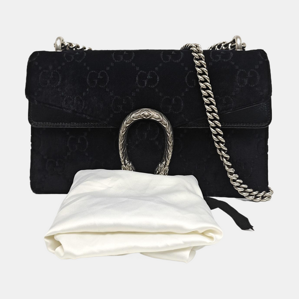 Dionysus Small Monogram Velvet Black