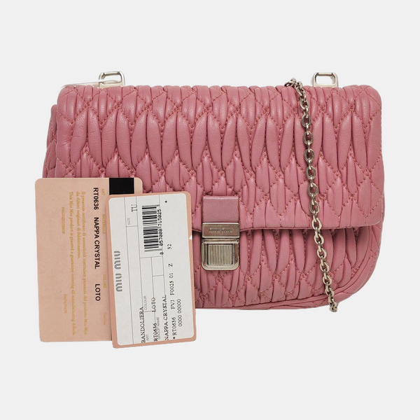 Quilted Lambskin Shoulder Bag Pink