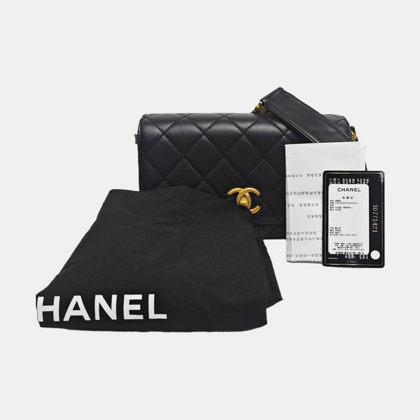 COCO HANDLE Mini Quilted Calfskin Black
