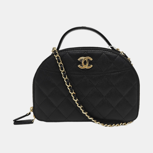 Quilted Grained Calfskin Black